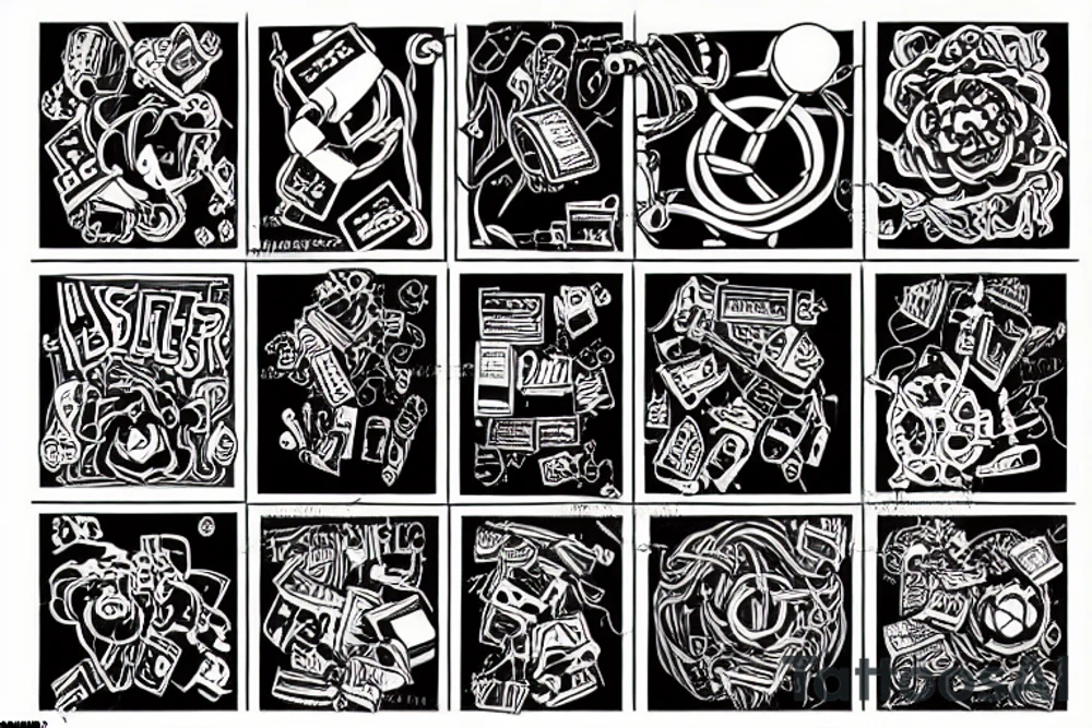 messy cables hacker tattoo idea
