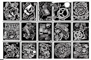 messy cables hacker tattoo idea