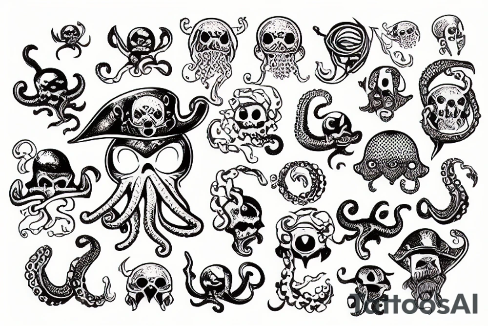 pirate octopus tattoo idea