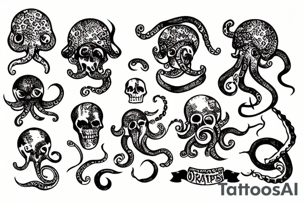 pirate octopus tattoo idea