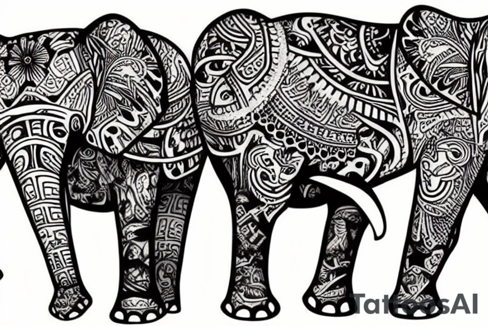 Elephant eating ice cream tattoo idea