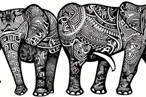 Elephant eating ice cream tattoo idea