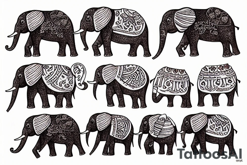 Elephant eating ice cream tattoo idea