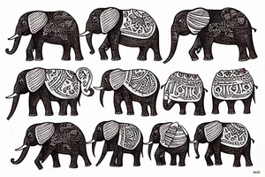 Elephant eating ice cream tattoo idea