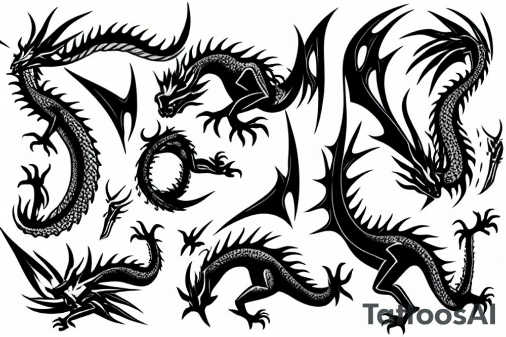 Dragon breathing fire tattoo idea