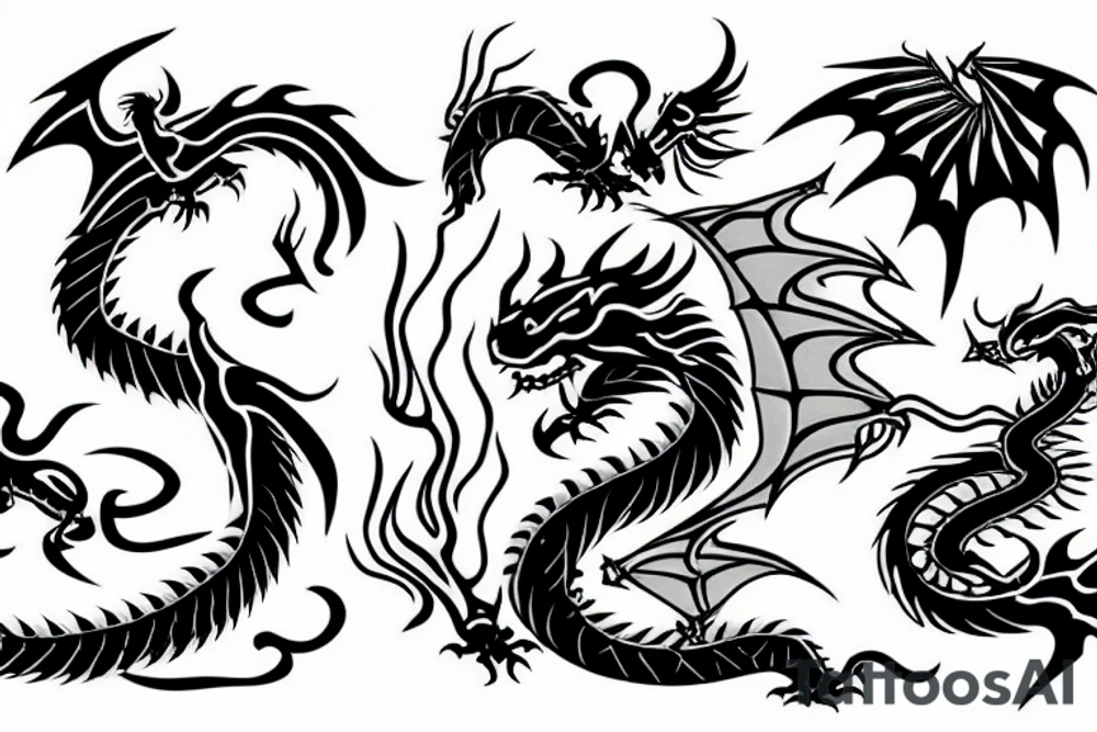 Dragon breathing fire tattoo idea