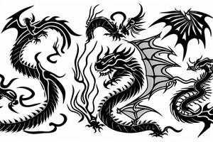 Dragon breathing fire tattoo idea