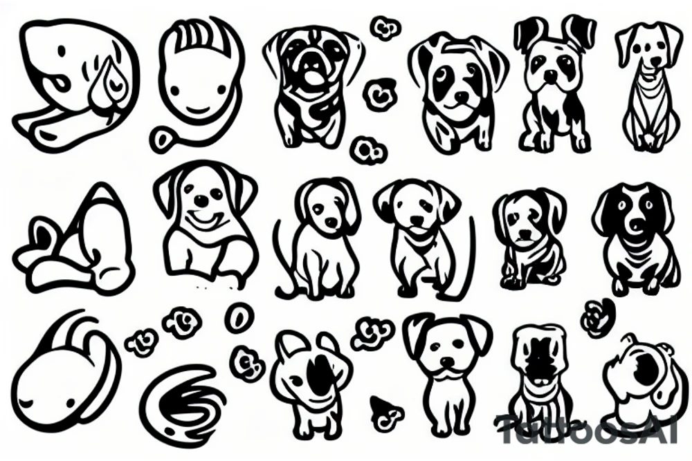 Dog pooping tattoo idea