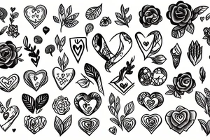 A heart consists of flowers and leaves, sad tattoo idea