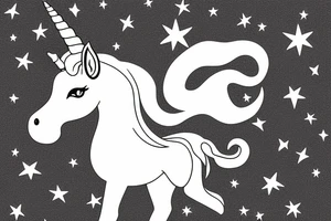 Unicorn head with Aries constellation behind tattoo idea