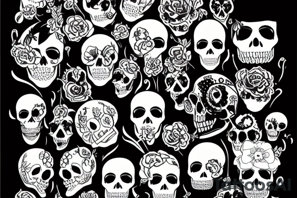 queen Elizabeth with a skull face tattoo idea