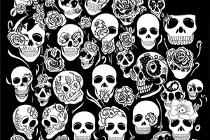 queen Elizabeth with a skull face tattoo idea