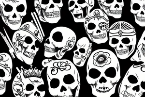queen Elizabeth with a skull face tattoo idea