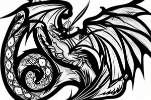 a rabbit with dragon wings tattoo idea