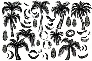 Paradies palmtree Moon jungle tattoo idea