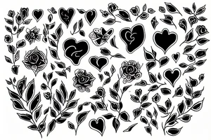 a heart that looks scary but consists of flowers and leaves tattoo idea