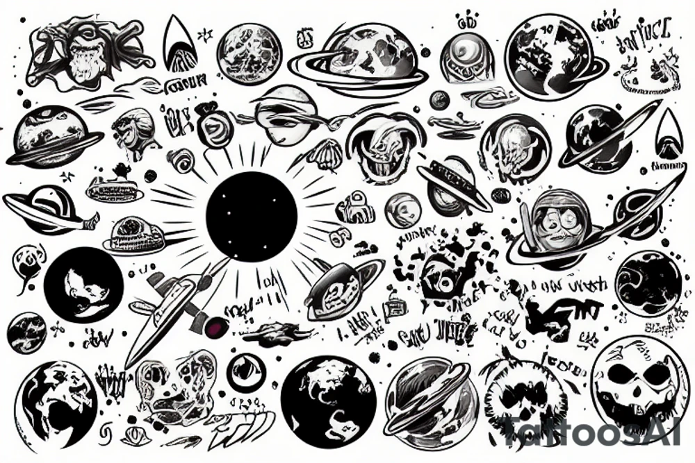 planet earth is burning tattoo idea