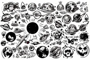 planet earth is burning tattoo idea