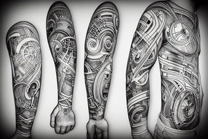 Blueprint technical map tattoo idea