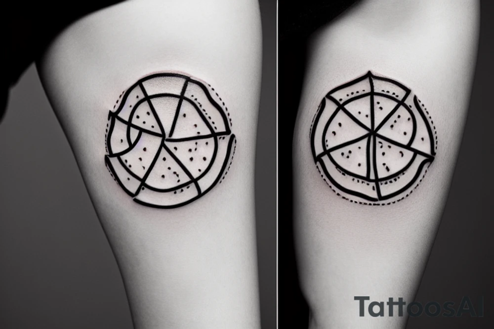 minimalistic pizza tattoo idea