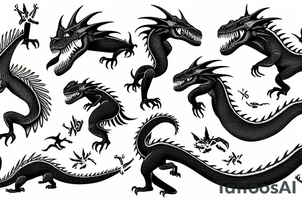 dragon t-rex tattoo idea
