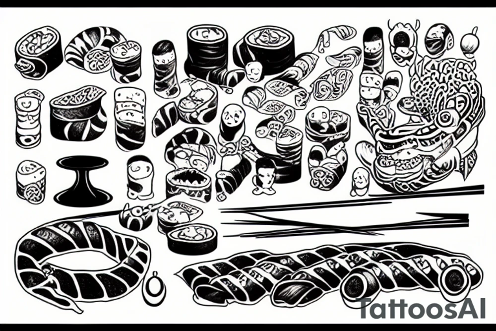 A crazy machine that makes sushi tattoo idea