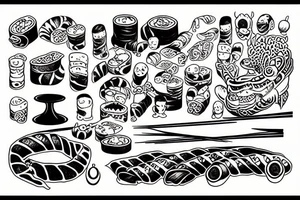 A crazy machine that makes sushi tattoo idea