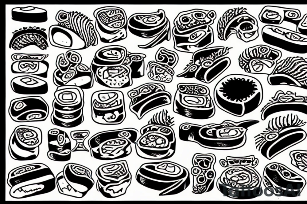 A crazy machine that makes sushi tattoo idea
