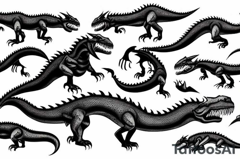 dragon t-rex tattoo idea