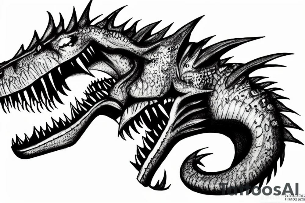 dragon t-rex tattoo idea