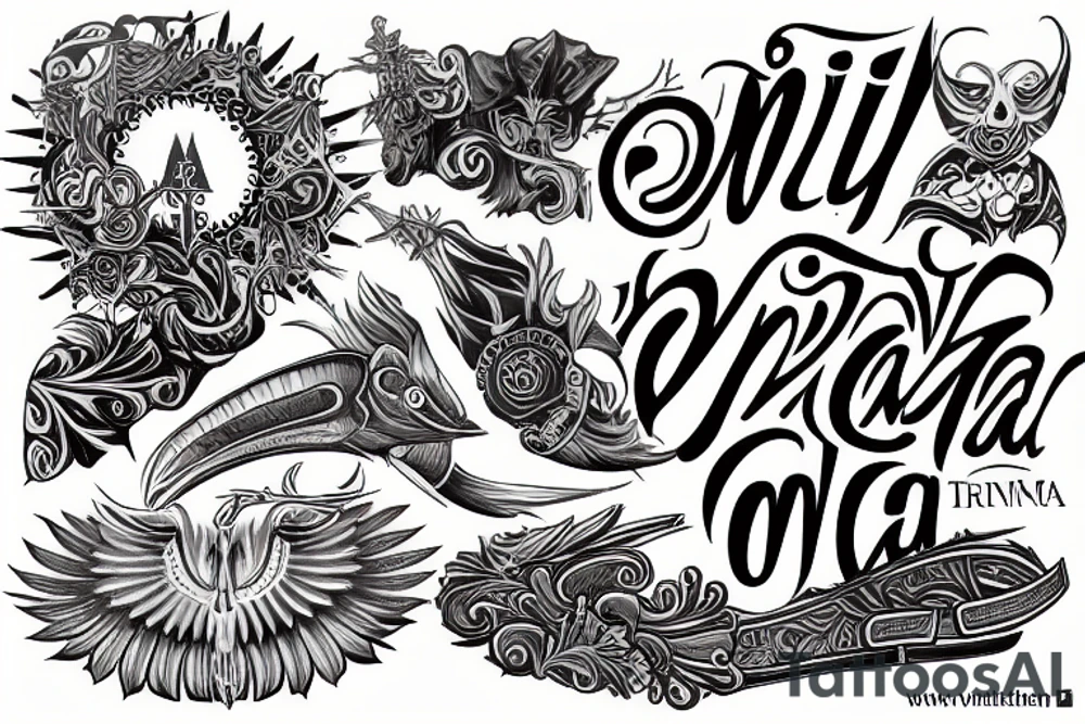 A Text that says omnia vincit armor tattoo idea