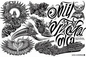 A Text that says omnia vincit armor tattoo idea