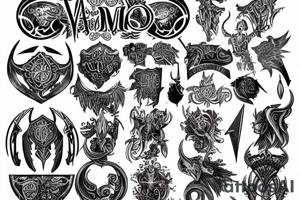A Text that says omnia vincit armor tattoo idea