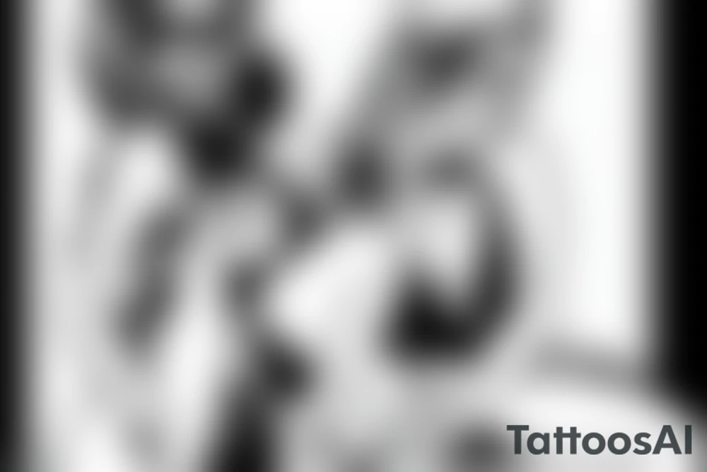 A hot Dominatrix making her young daughters kiss the ground at her feet tattoo idea