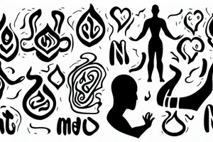 Burning meditating monk silhouette tattoo idea