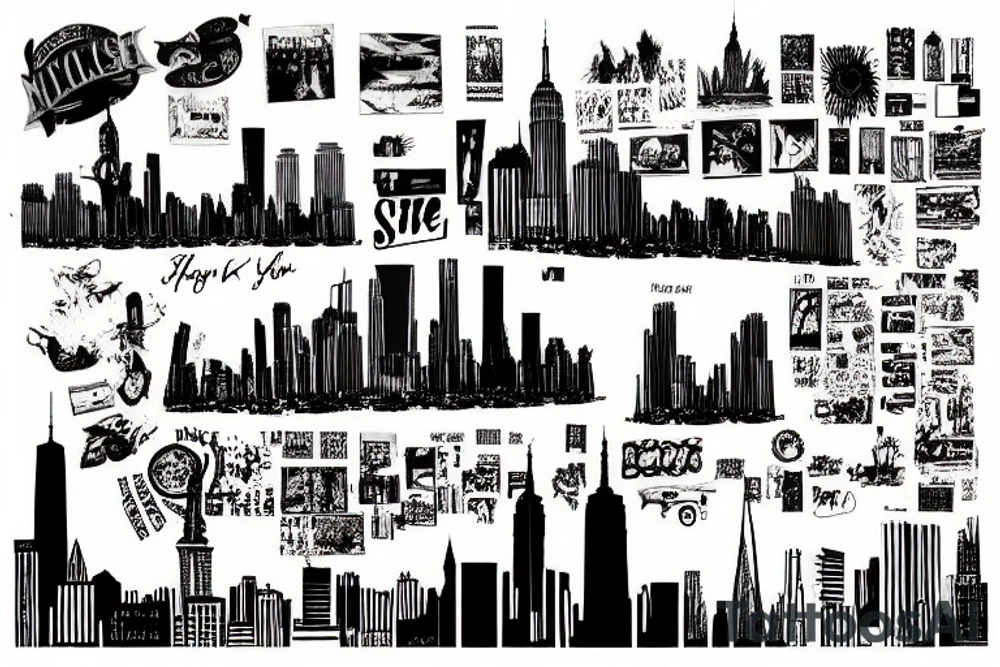 new york city skyline tattoo idea
