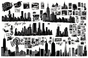 new york city skyline tattoo idea