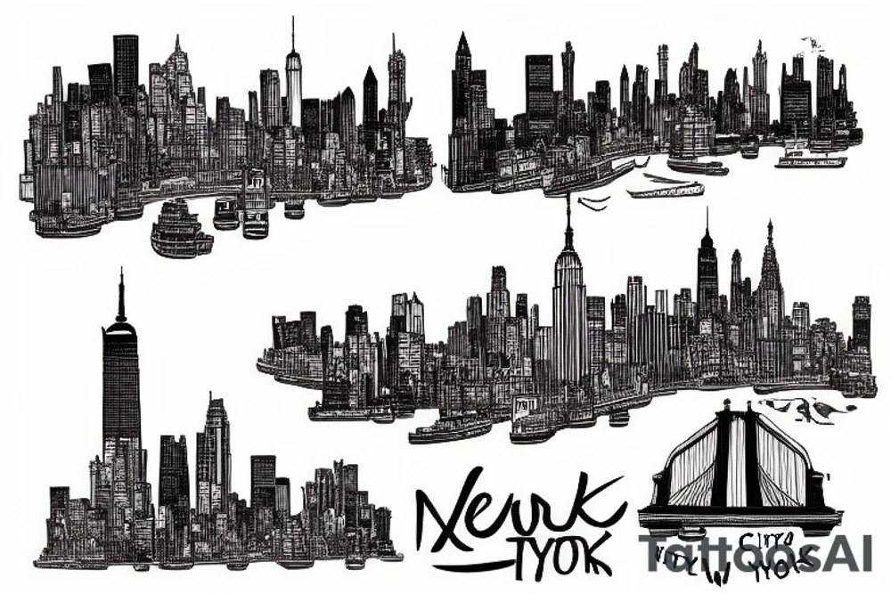 new york city skyline tattoo idea