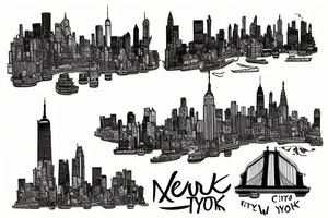 new york city skyline tattoo idea