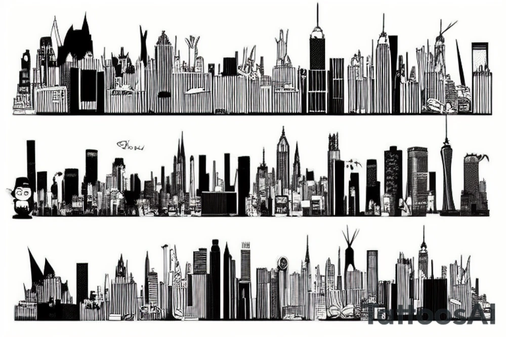 new york city skyline tattoo idea