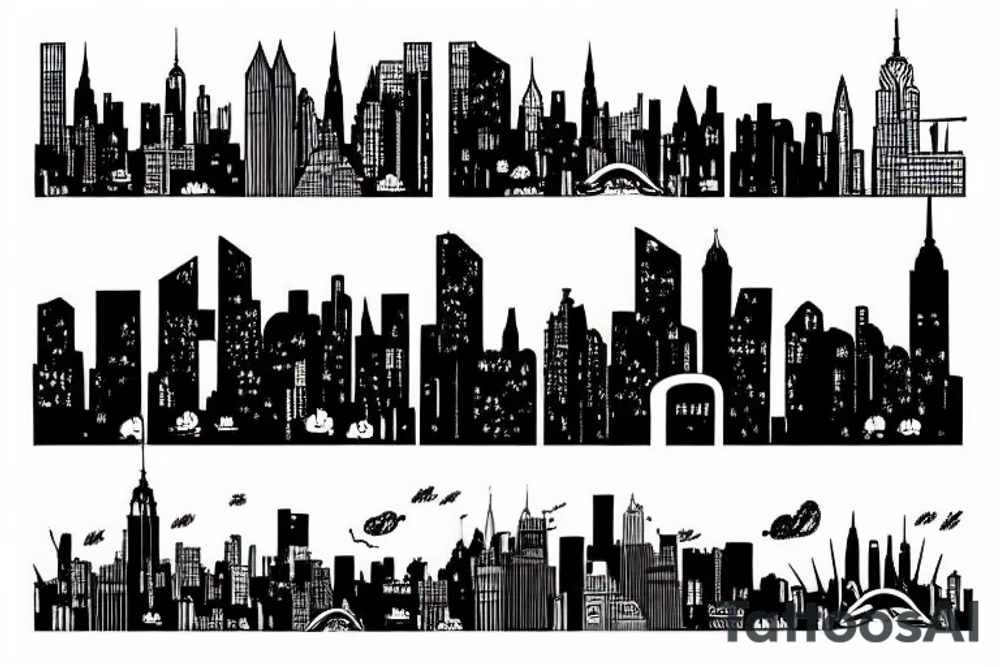 new york city skyline tattoo idea