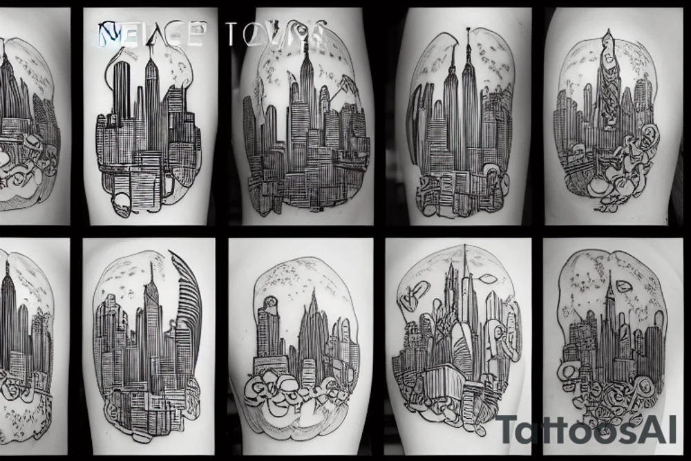 new york city skyline tattoo idea