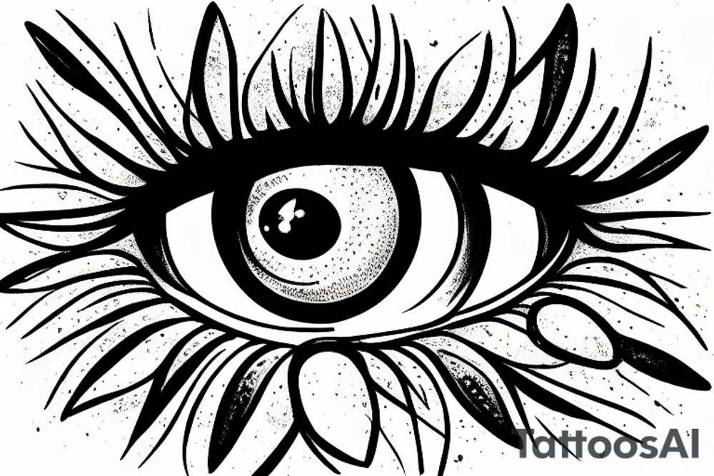 eye with flowers tattoo idea