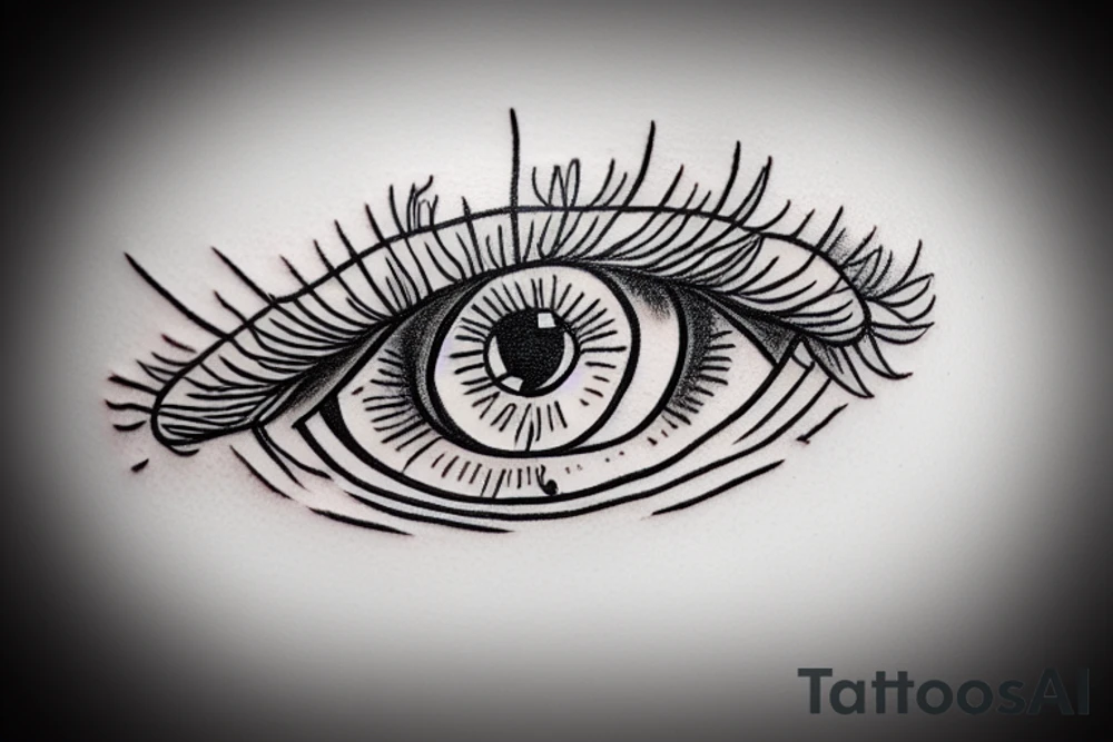 eye with flowers tattoo idea