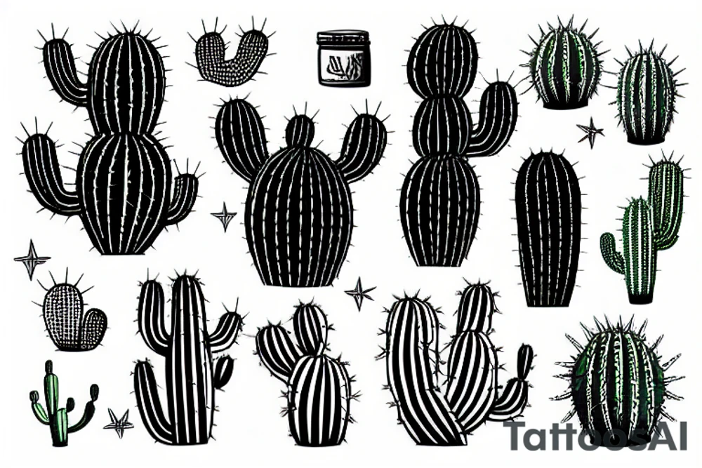 alien cactus tattoo idea