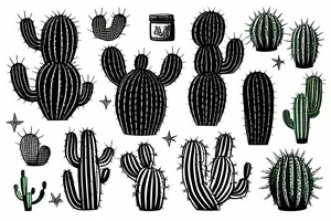 alien cactus tattoo idea