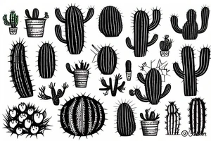 alien cactus tattoo idea
