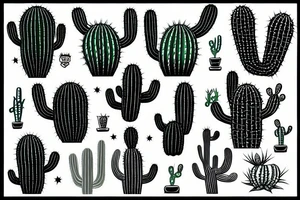 alien cactus tattoo idea