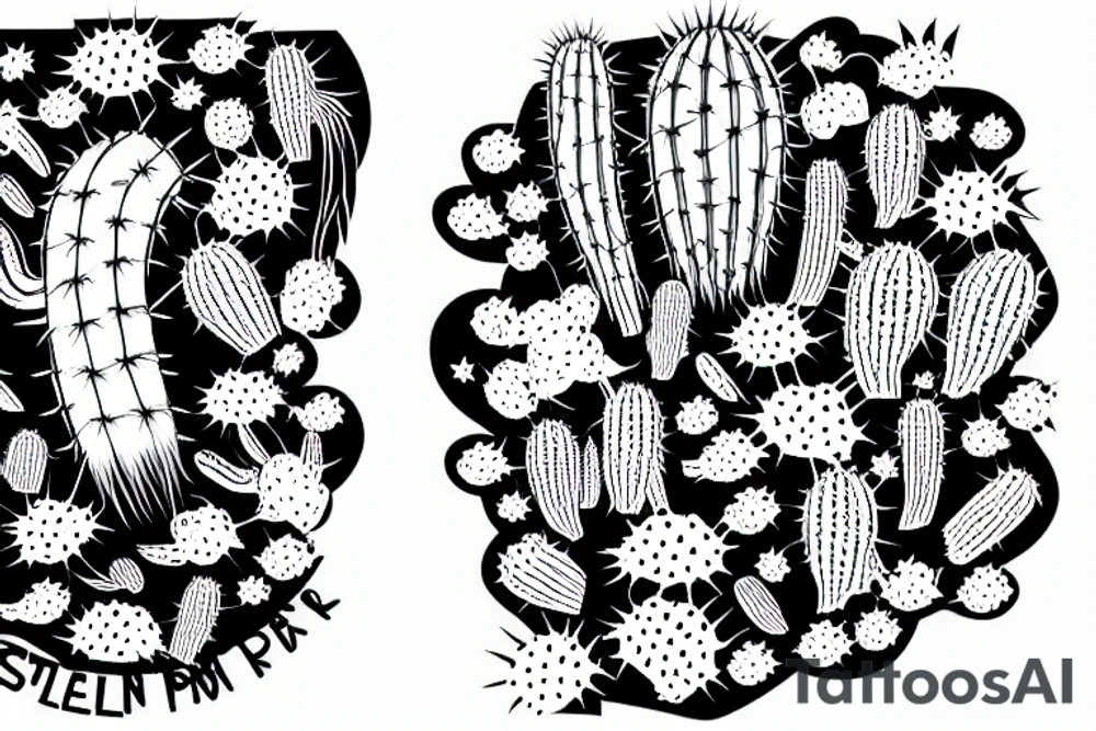 alien cactus tattoo idea