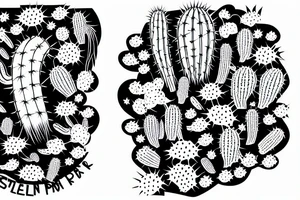 alien cactus tattoo idea